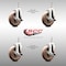 Service Caster 5 Inch 316SS High Temp Glass Filled Nylon 3/8 Inch Stem Caster Set Brake SCC SS316TS20S514-GFNSHT-TLB-381615-4 - alternate 4